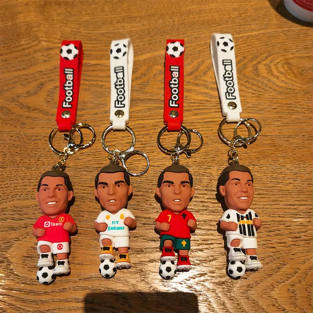 Cristiano Ronaldo Rubber Keychain | Football Player Keychains