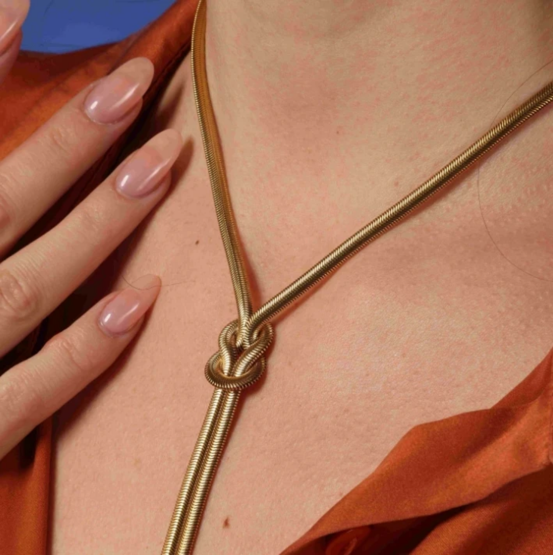 Gold Loop Pendant Necklace for Women | Elegant Knot Statement Jewelry