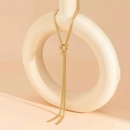 Gold Loop Pendant Necklace for Women | Elegant Knot Statement Jewelry