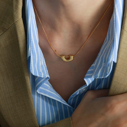 Minimal Gold U-shaped Pendant Necklace for Women | Dainty Everyday Jewelry