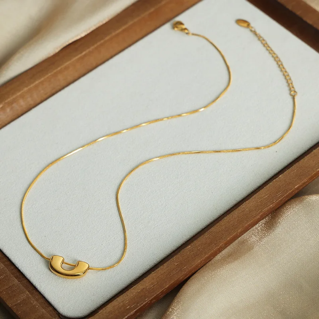 Minimal Gold U-shaped Pendant Necklace for Women | Dainty Everyday Jewelry
