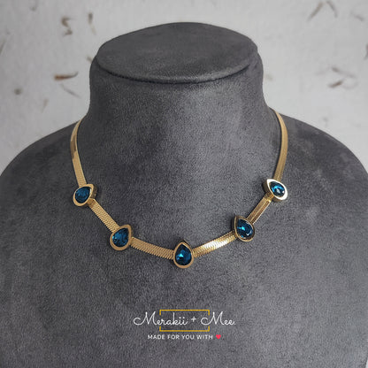 Droplet Shape Chain Choker Necklace