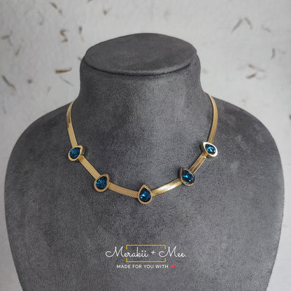 Droplet Shape Chain Choker Necklace