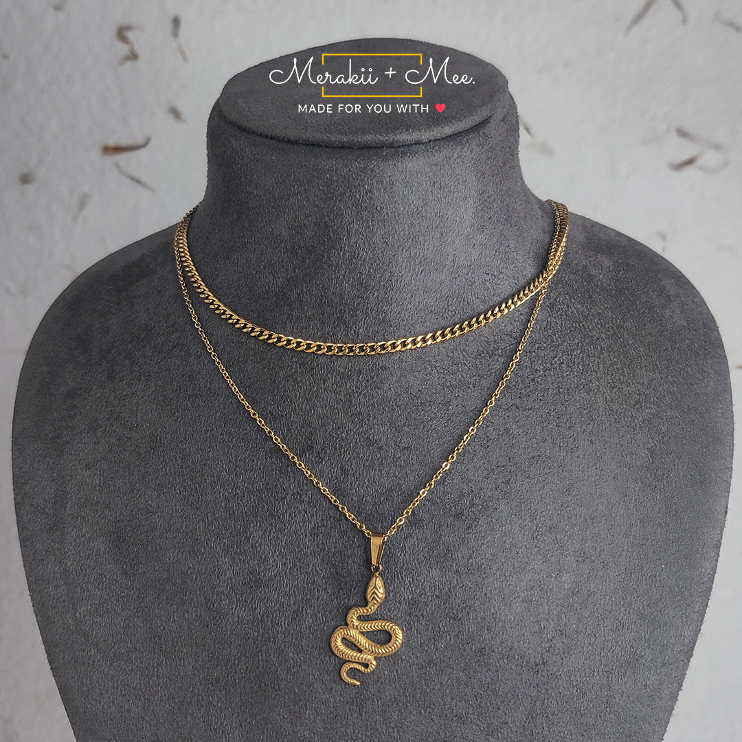 Snake Layered Chain Necklace