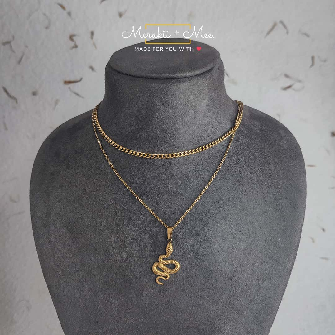 Snake Layered Chain Necklace