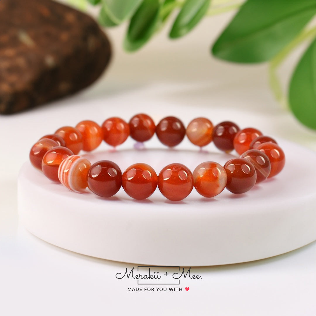 Amazon.com: GemInspire Confidence Bracelet Combination of Red Garnet and  Carnelian Gemstone Beads Bracelet in Sterling Silver with Adjustable Links  (Confidence) : Handmade Products