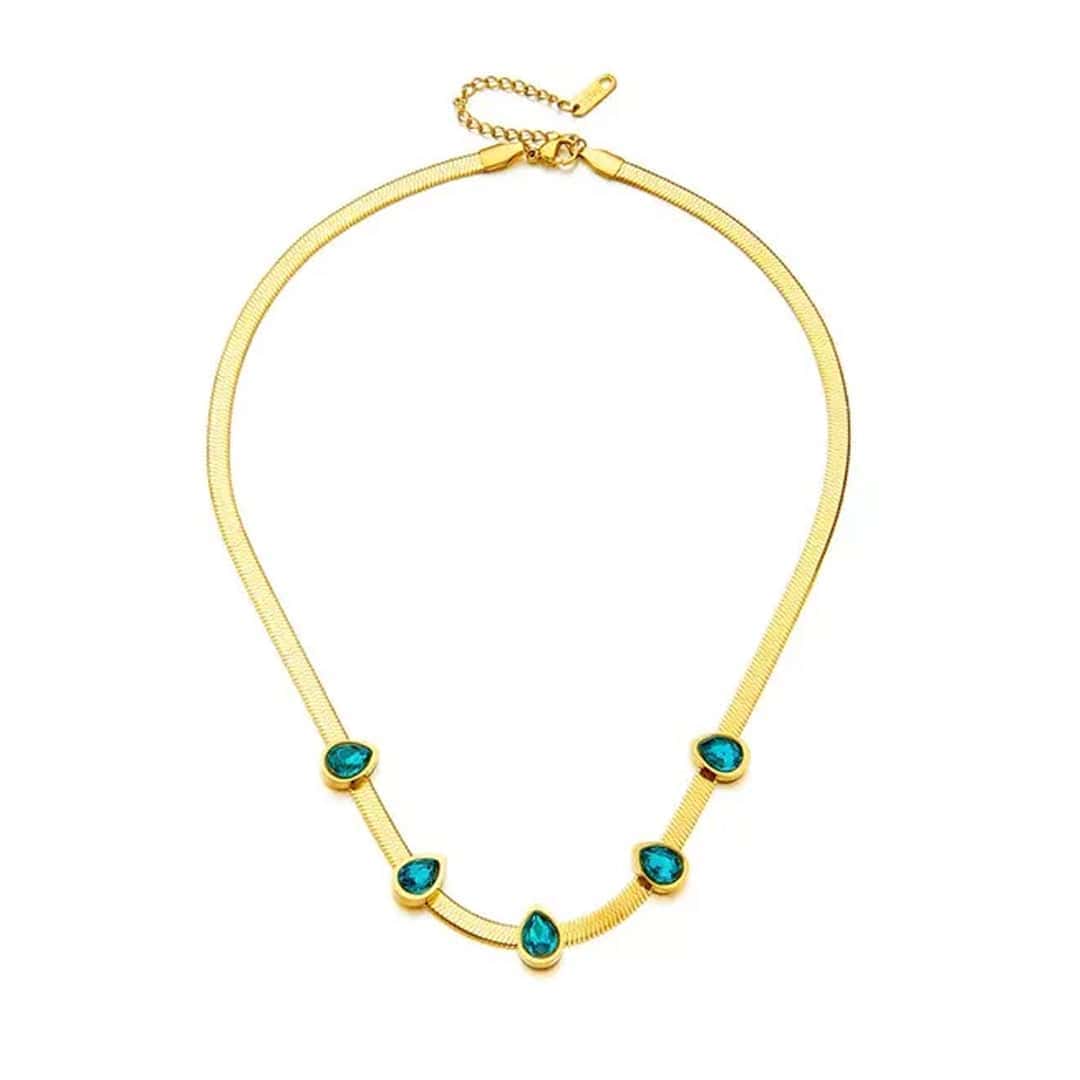 Droplet Shape Chain Choker Necklace