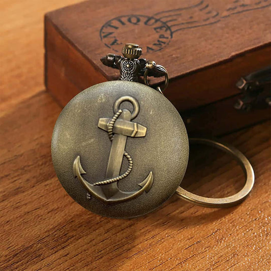 Anchor Antique Pocket Watch Keychain: A Nautical Keepsake
