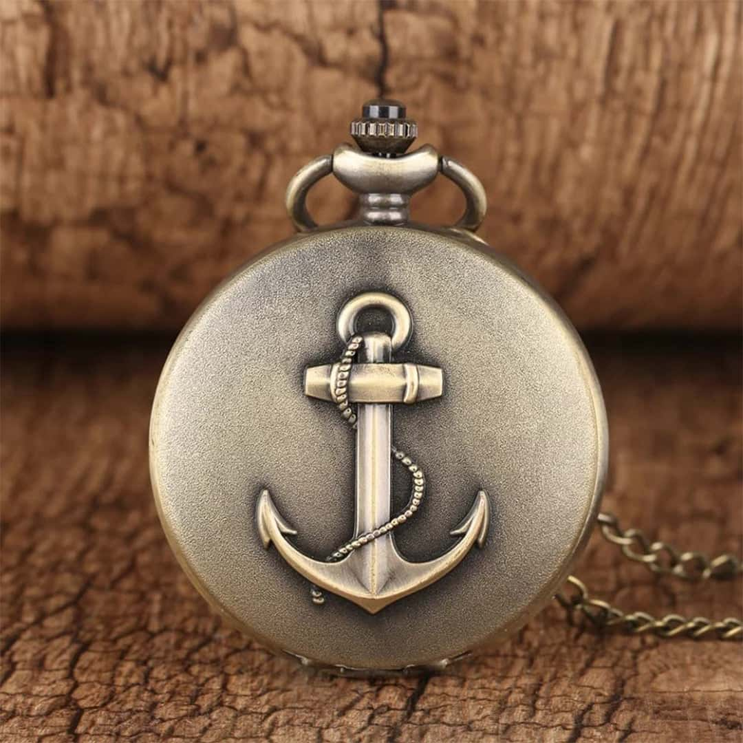 Anchor Antique Pocket Watch Keychain: A Nautical Keepsake