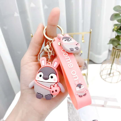 Baby Bunny Penguin with Strap and Bag Charm