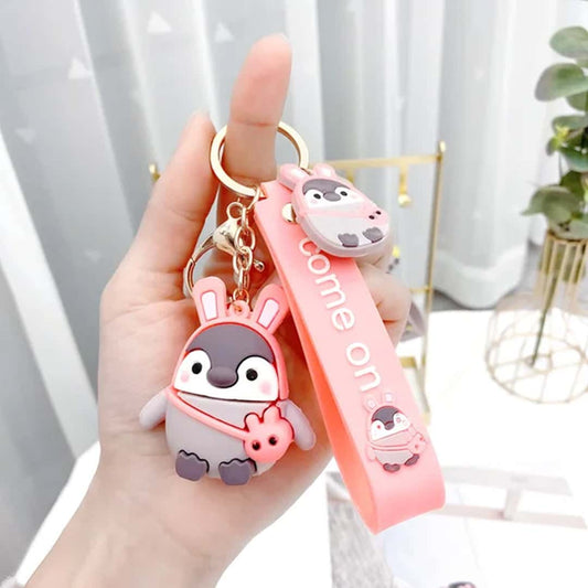 Baby Bunny Penguin with Strap and Bag Charm