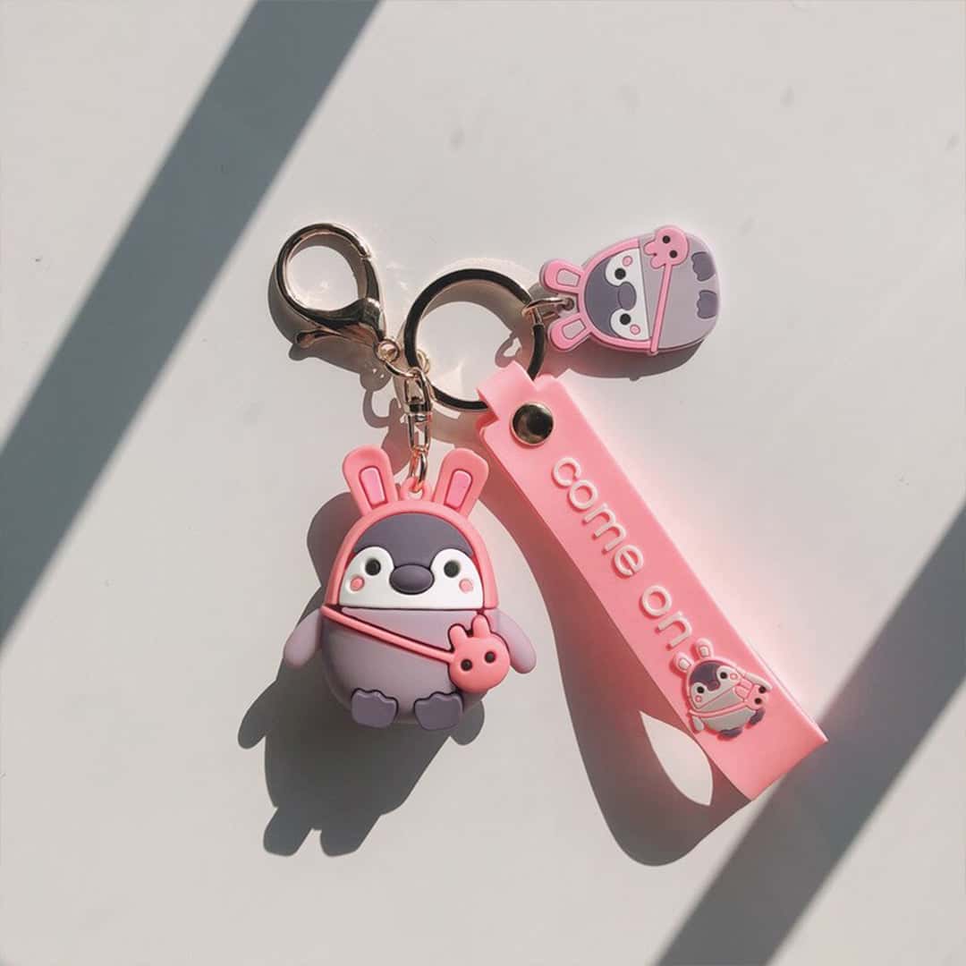 Baby Bunny Penguin with Strap and Bag Charm
