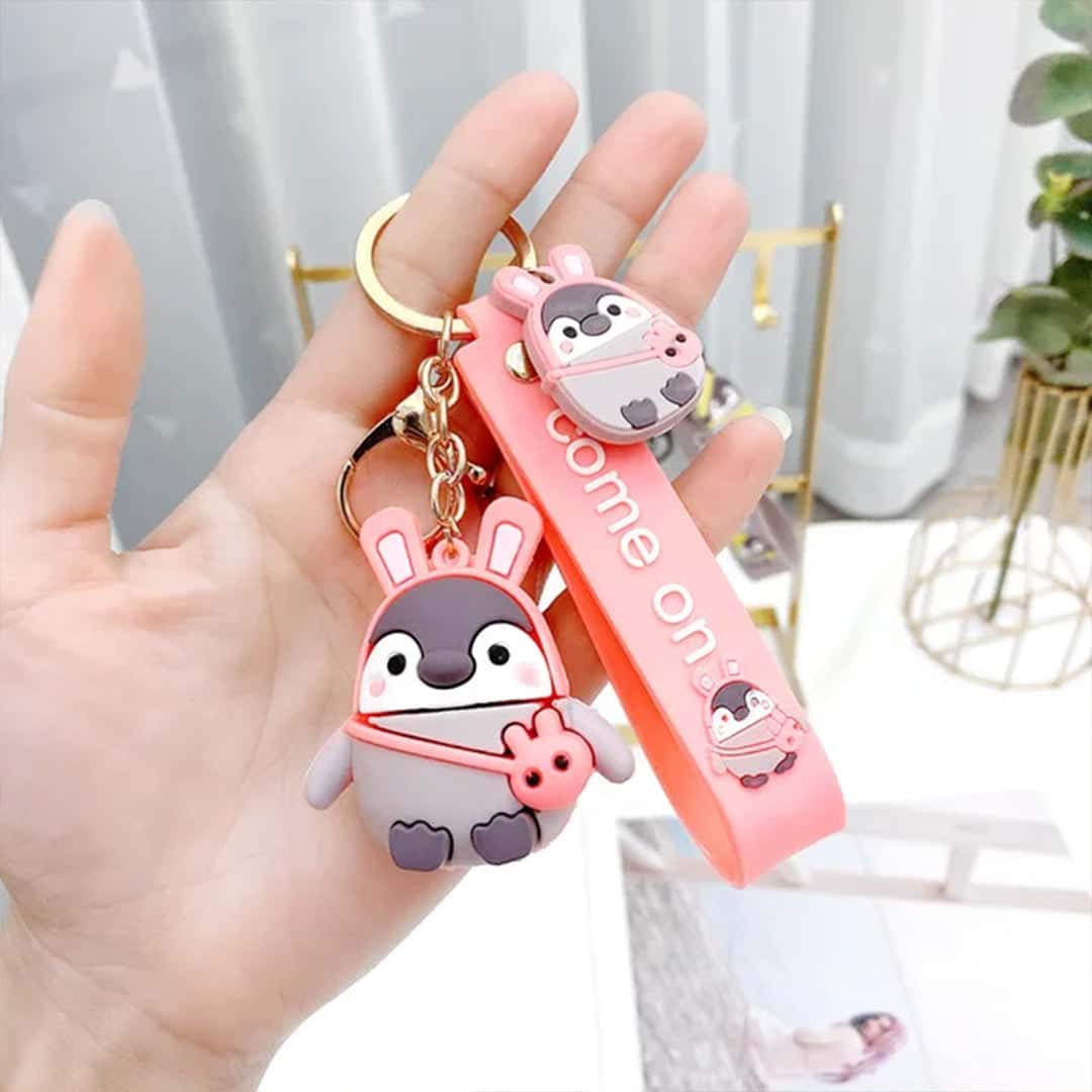 Baby Bunny Penguin with Strap and Bag Charm