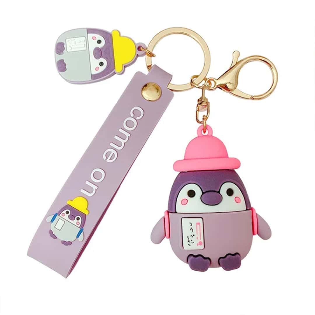 Baby Penguin wearing Cap with Strap and Bag charm