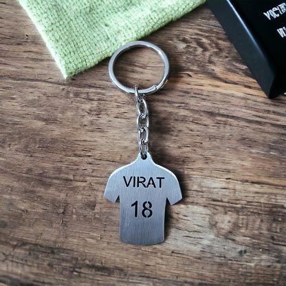 Cricketer Jersey Metal Keychain | Virat Kohli | MS Dhoni | Rohit Sharma