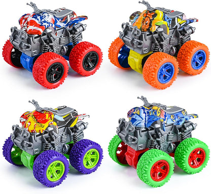Monster Quad Bike Toy and Keychain for Kids – Friction Power Stunt Vehicle