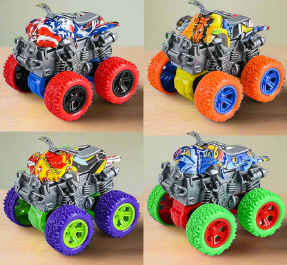 Monster Quad Bike Toy and Keychain for Kids – Friction Power Stunt Vehicle