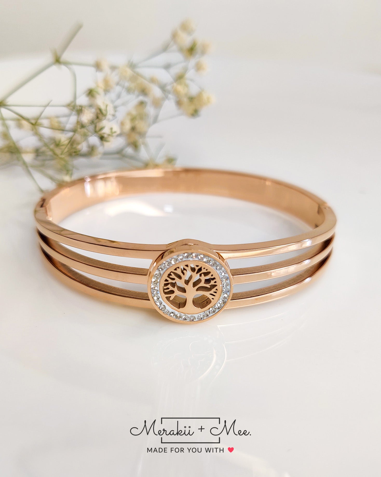 Tree Kada Eternal Elegance Rose Gold Tree of Life Kada – Merakii Mee