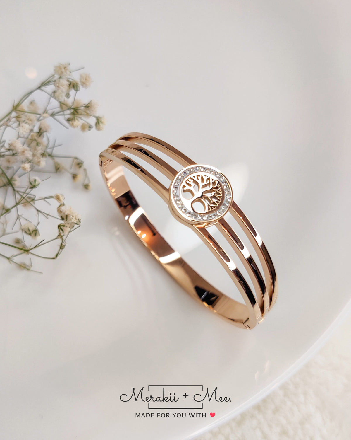 Tree Kada Eternal Elegance Rose Gold Tree of Life Kada – Merakii Mee