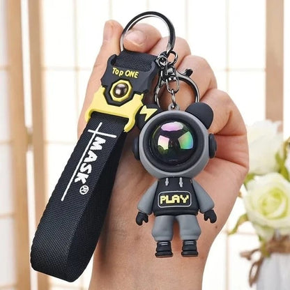 Astronaut (Spaceman) Silicon Keychain With Bagcharm And Strap
