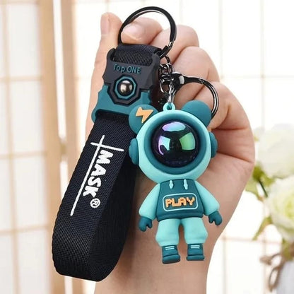 Astronaut (Spaceman) Silicon Keychain With Bagcharm And Strap