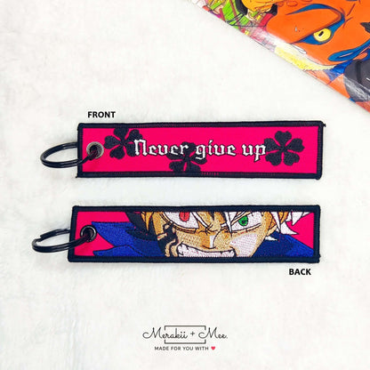 Japanese Anime Embroidery Fabric Tags for bags, Keys, Bike Keychain