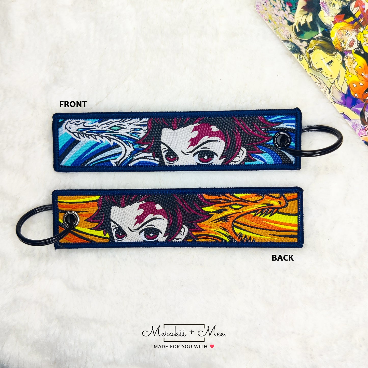 Demon Slayer: Kimetsu no Yaiba Manga Series Fabric Keychain Tag