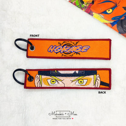 Japanese Anime Embroidery Fabric Tags for bags, Keys, Bike Keychain