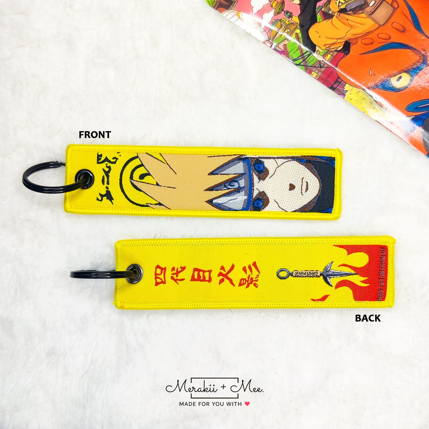 Naruto Anime Japanese Manga Fabric Keytags for Bags, Keys, Car, Bike etc.