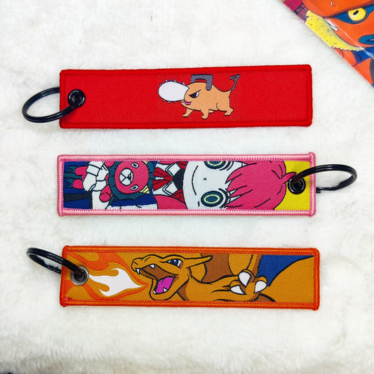 Anime Fabric key tags, bag tags for bags, backpack, keys, bike and multi-purpose use