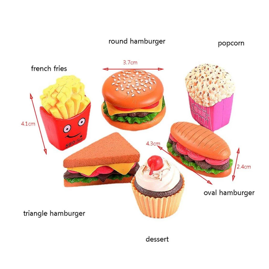 Burger, Fries, Sandwich, Cookie and Popcorn Keychain | Fast-food Burger Keychain