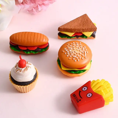 Burger, Fries, Sandwich, Cookie and Popcorn Keychain | Fast-food Burger Keychain