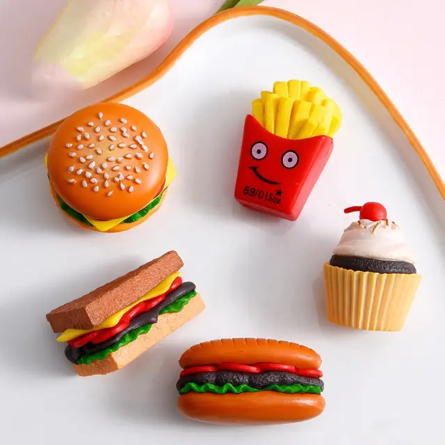 Burger, Fries, Sandwich, Cookie and Popcorn Keychain | Fast-food Burger Keychain