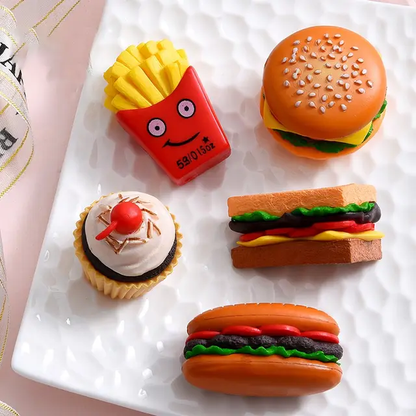 Burger, Fries, Sandwich, Cookie and Popcorn Keychain | Fast-food Burger Keychain