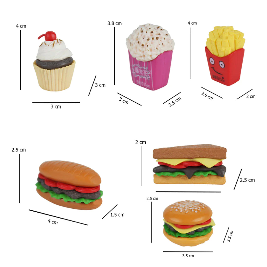 Burger, Fries, Sandwich, Cookie and Popcorn Keychain | Fast-food Burger Keychain