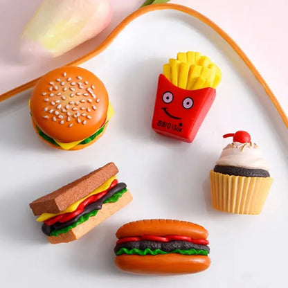 Burger, Fries, Sandwich, Cookie and Popcorn Keychain | Fast-food Burger Keychain