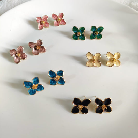 Floral Stud Earrings – Minimal Colorful Flower Earrings