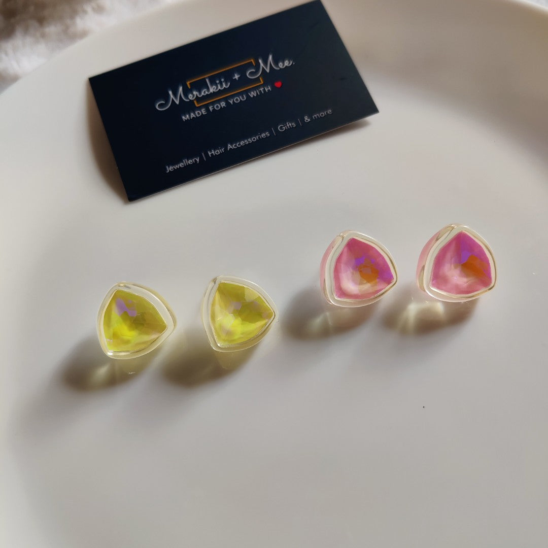Aesthetic glossy stud earrings for women India