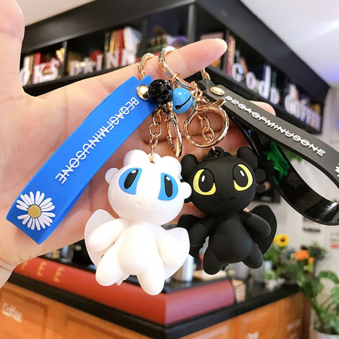 Magic of Dragons with Night Fury and Light Fury Keychain