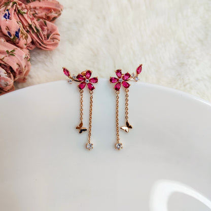 Crawling Floweret Dangling Earrings