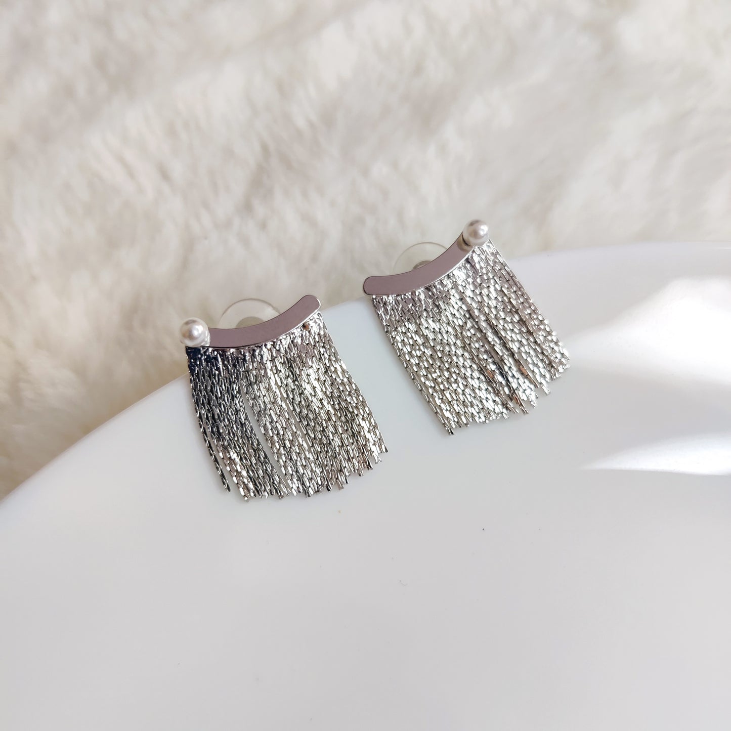 Silver Tassel Drop earrings