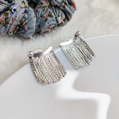 Silver Tassel Drop earrings