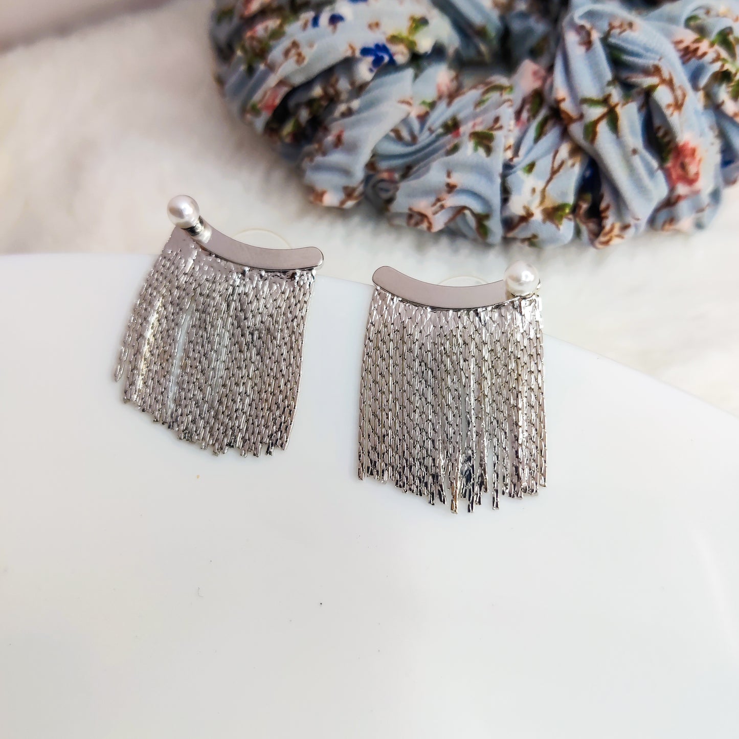 Silver Tassel Drop earrings