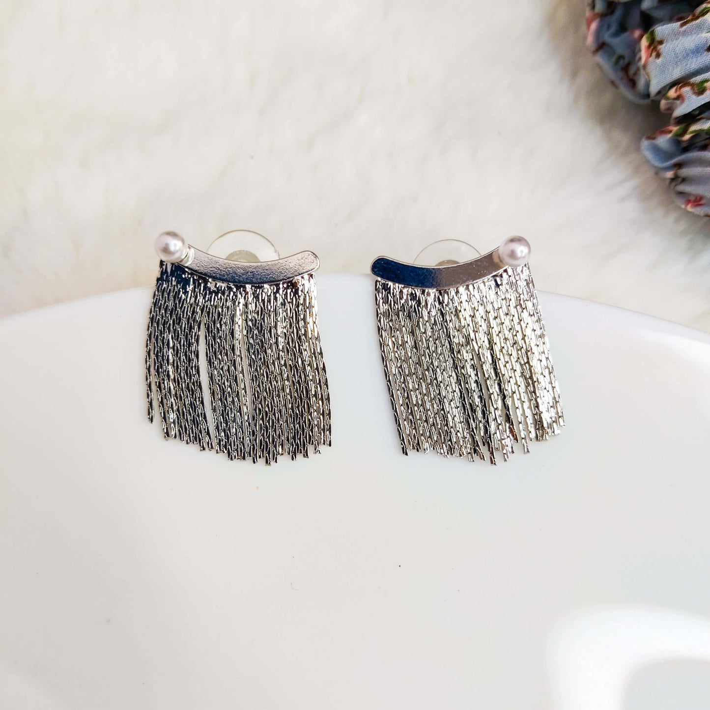 Silver Tassel Drop earrings