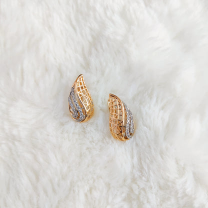 Bud Leaf Back Clip On Earrings