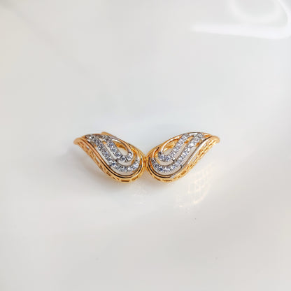 Bud Leaf Back Clip On Earrings