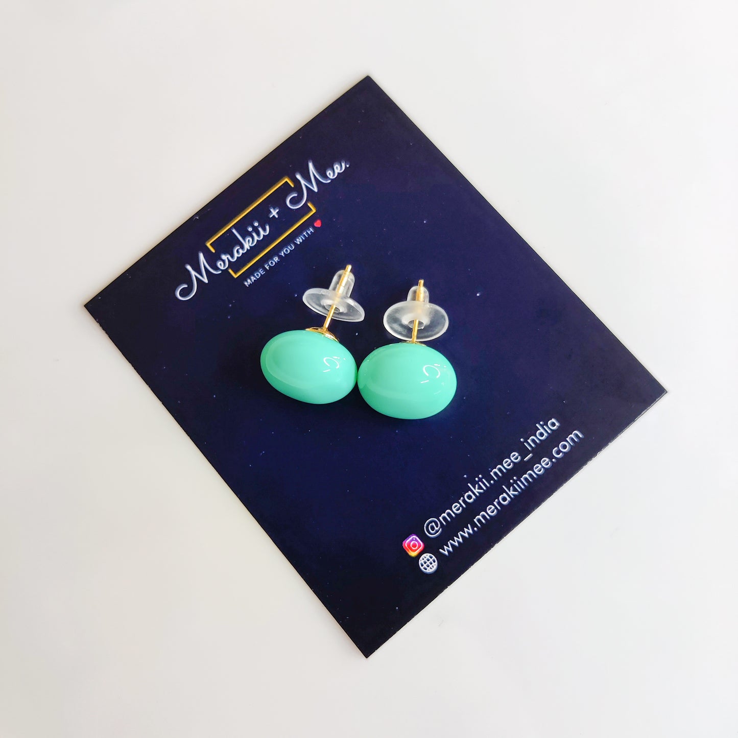 Aqua Stud Earrings