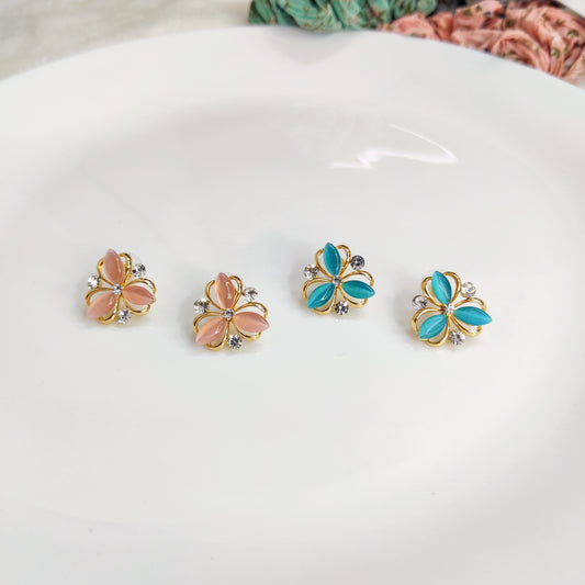 Floral Cluster Stud Earrings