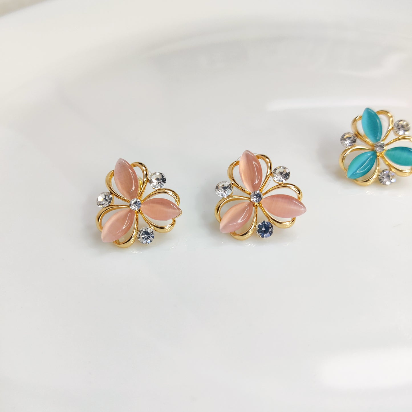 Floral Cluster Stud Earrings