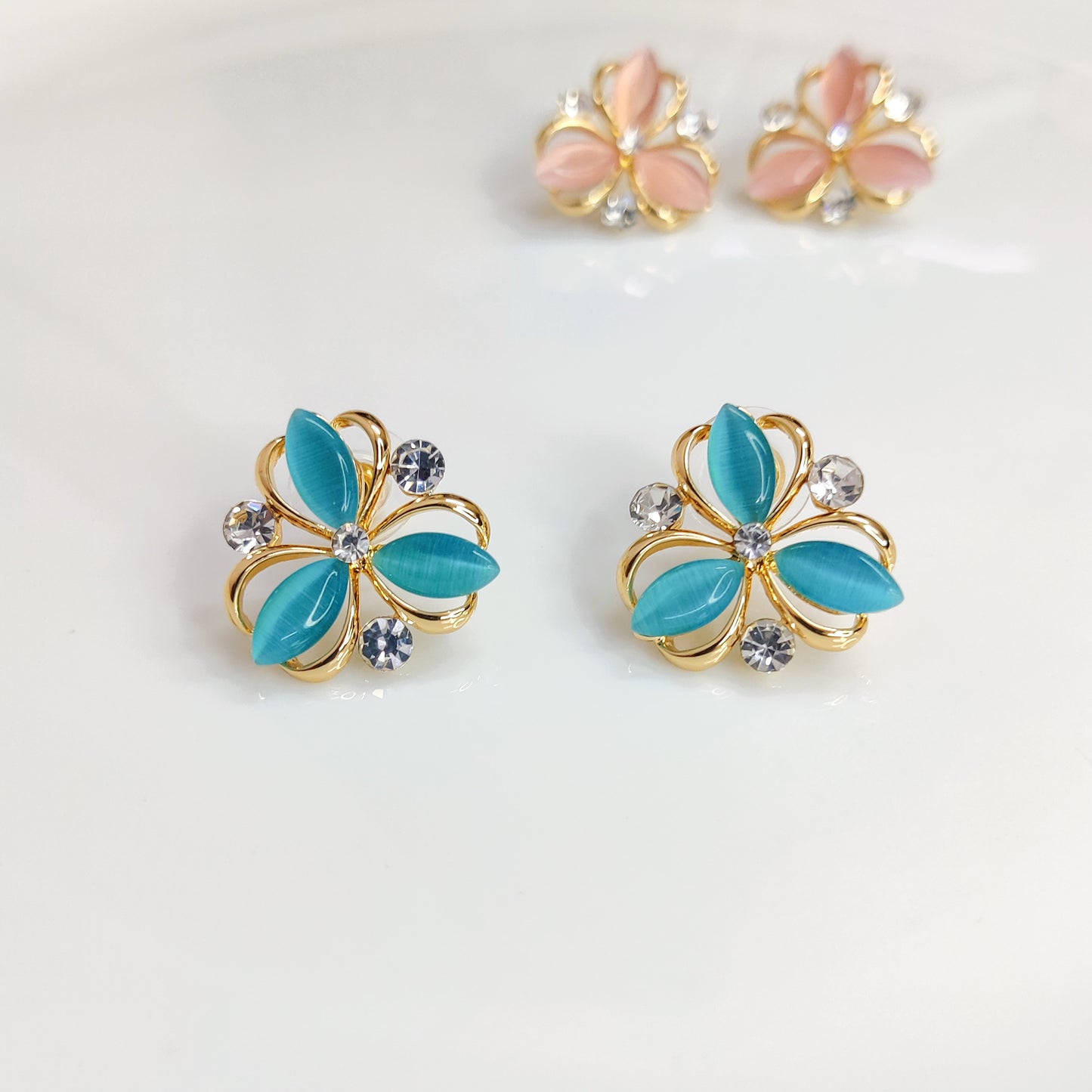 Floral Cluster Stud Earrings